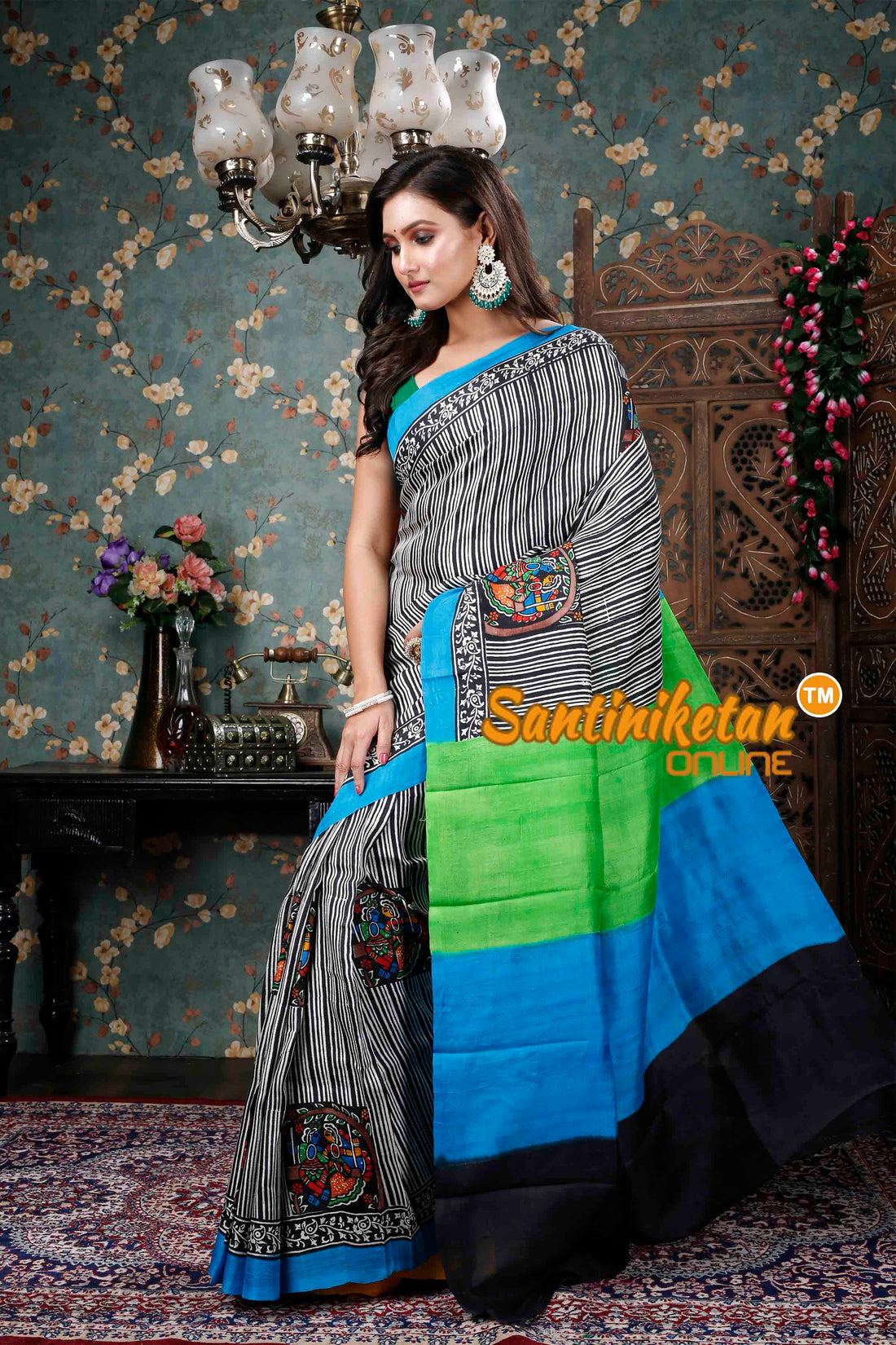 Hand Block On Murshidabad Silk SN20228786