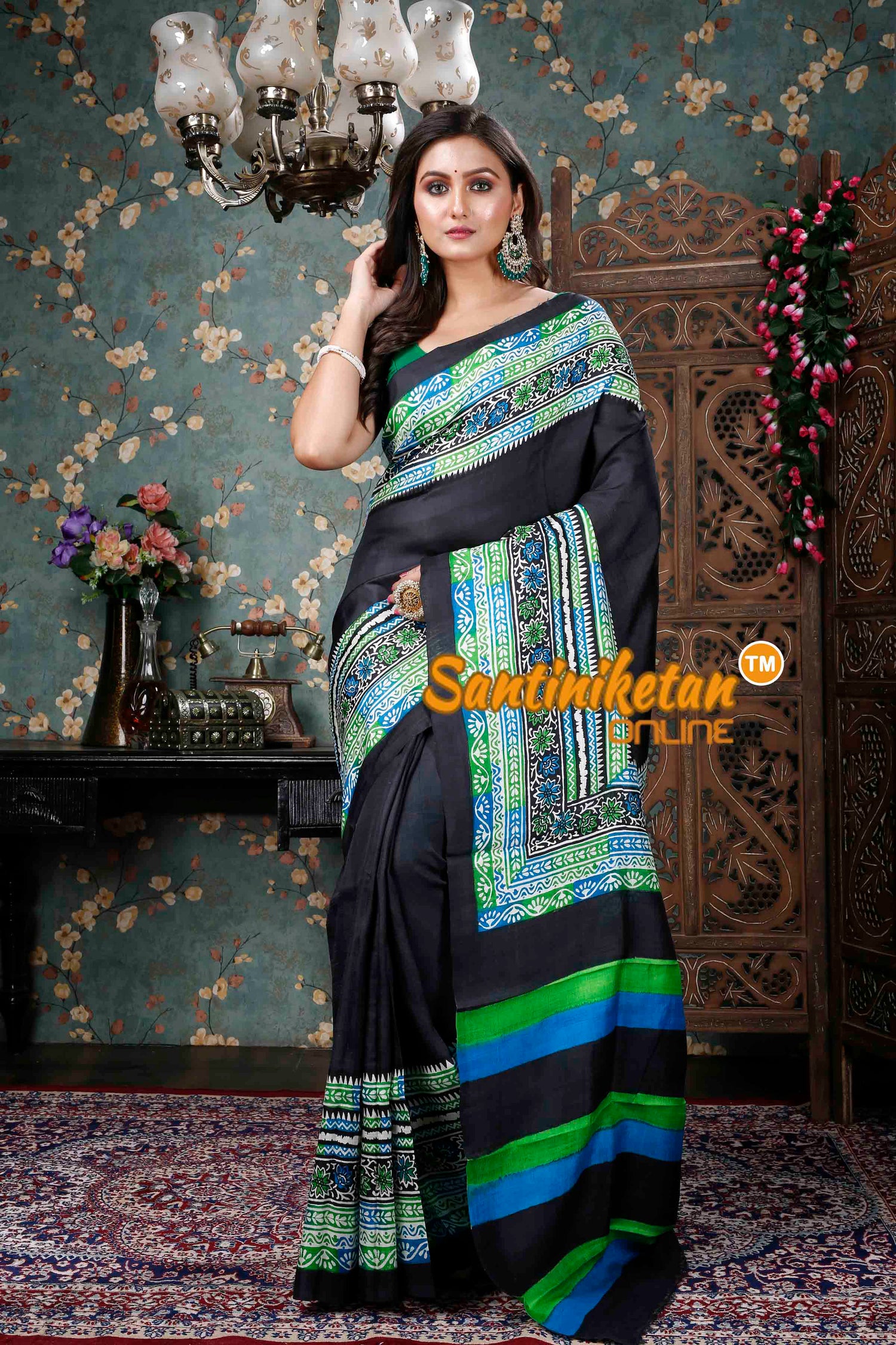 Hand Block On Murshidabad Silk SN20228799
