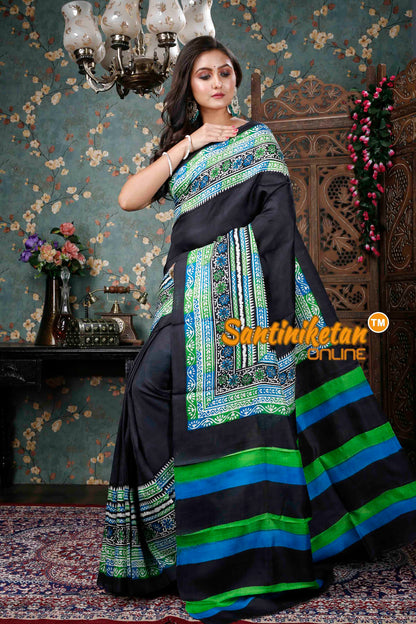 Hand Block On Murshidabad Silk SN20228799