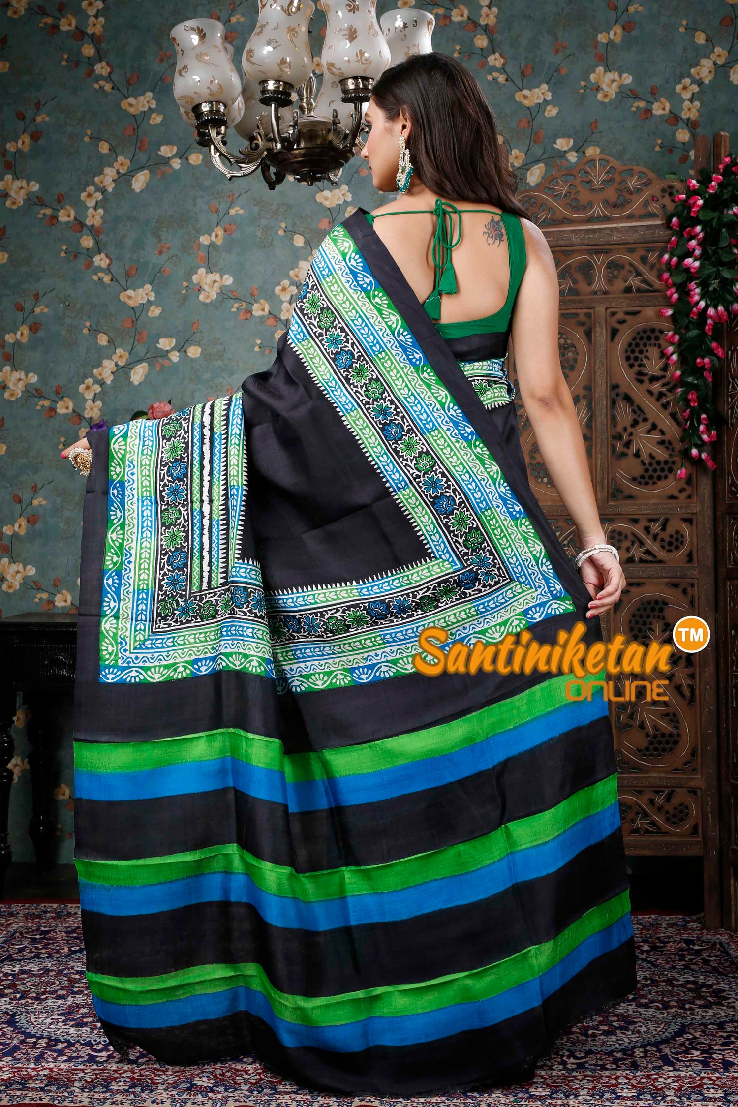 Hand Block On Murshidabad Silk SN20228799