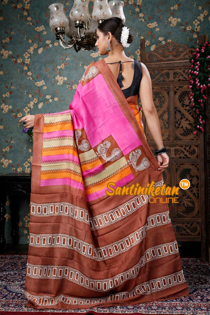 Hand Block On Murshidabad Silk SN20228878