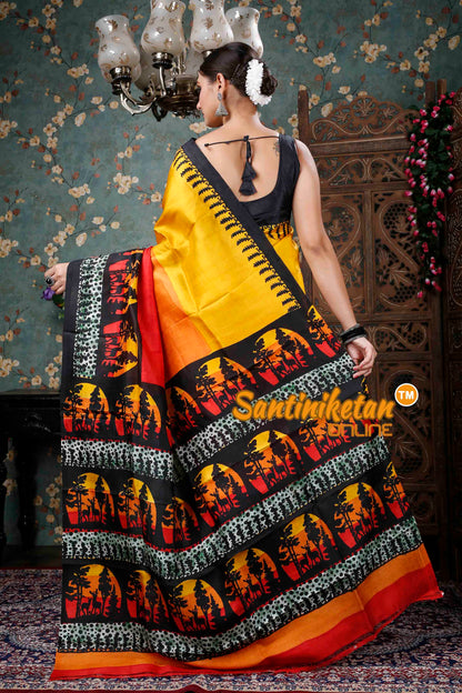 Hand Block On Murshidabad Silk SN20228890