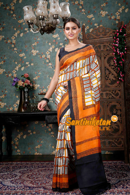 Hand Block On Murshidabad Silk SN20228952
