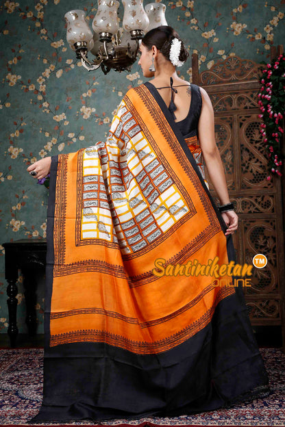 Hand Block On Murshidabad Silk SN20228952