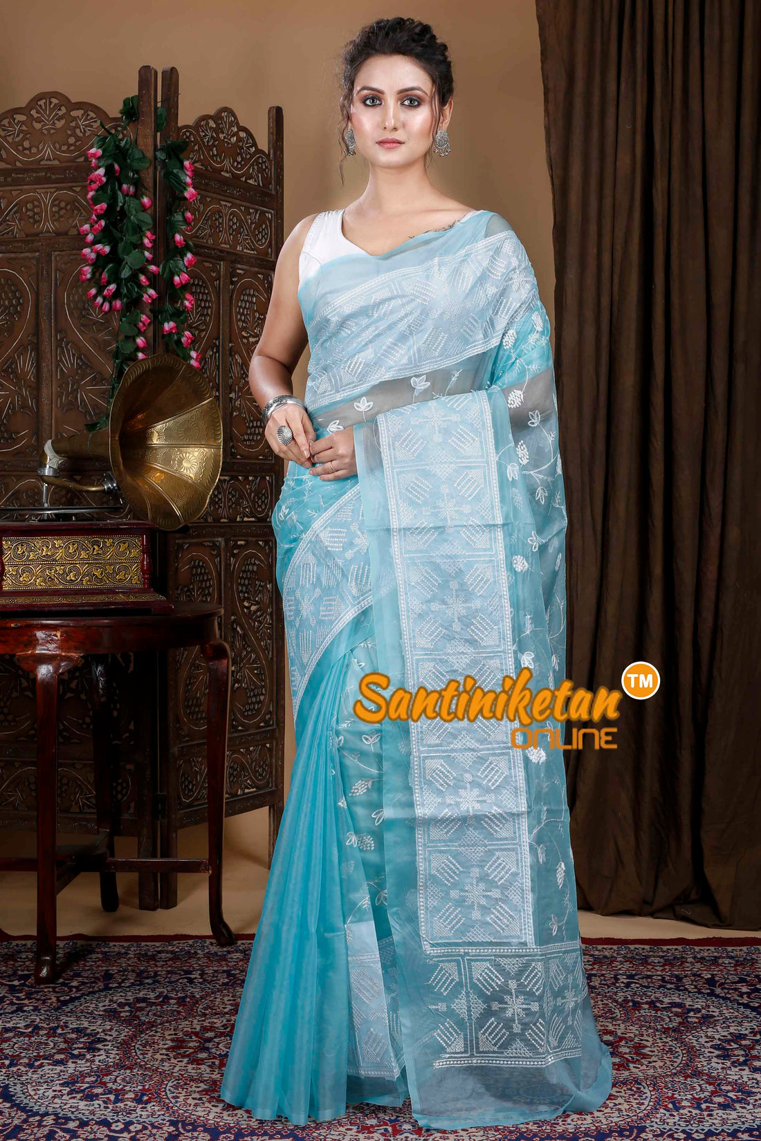 Kota Semi Organza Embroidery Saree SN202310013