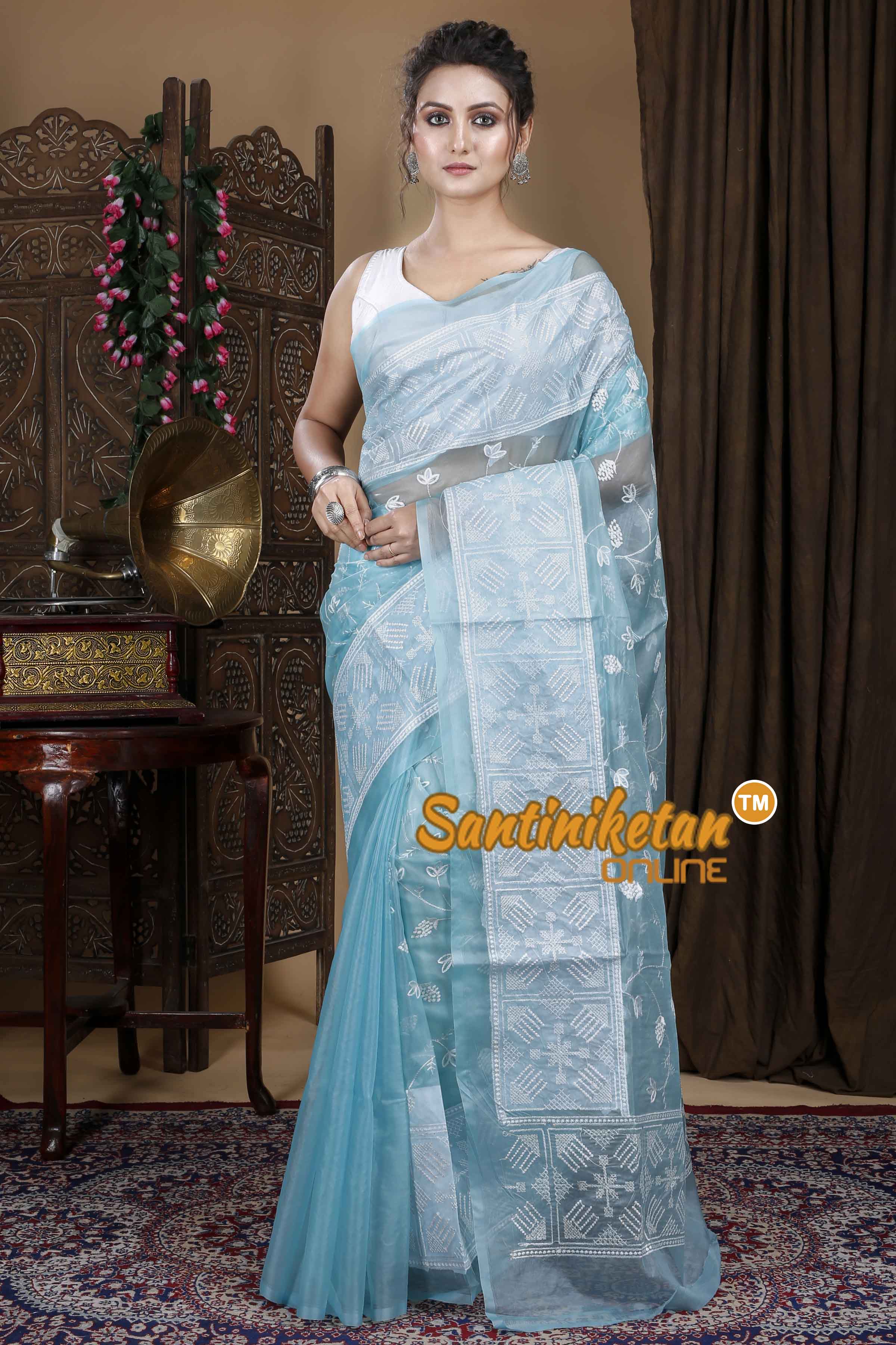 Kota Semi Organza Embroidery Saree SN202310013