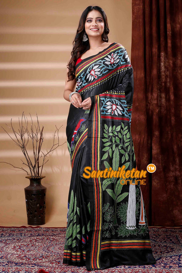 Pure Bangalore Silk Kantha Stitch Saree SN202310278