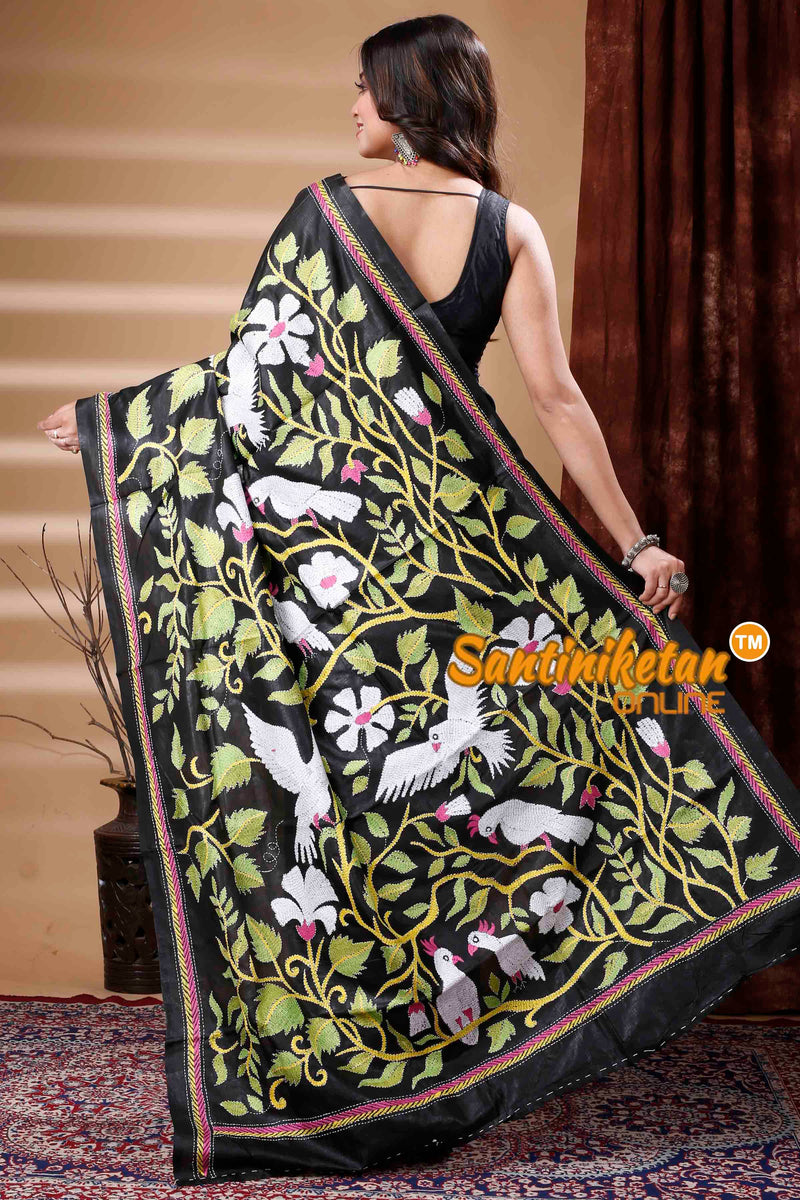 Pure Bangalore Silk Kantha Stitch Saree SN202310448