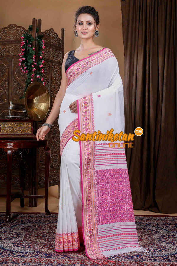 Buy Bengal Handloom Cotton Checked Saree online | Looksgud.in