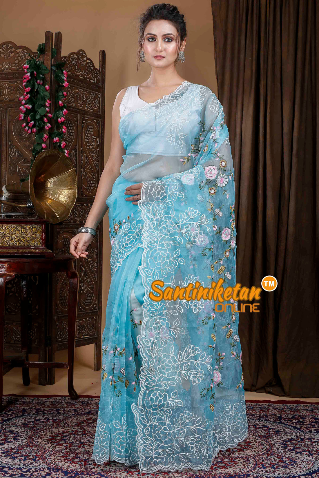 Kota Semi Organza Embroidery Saree SN20239972