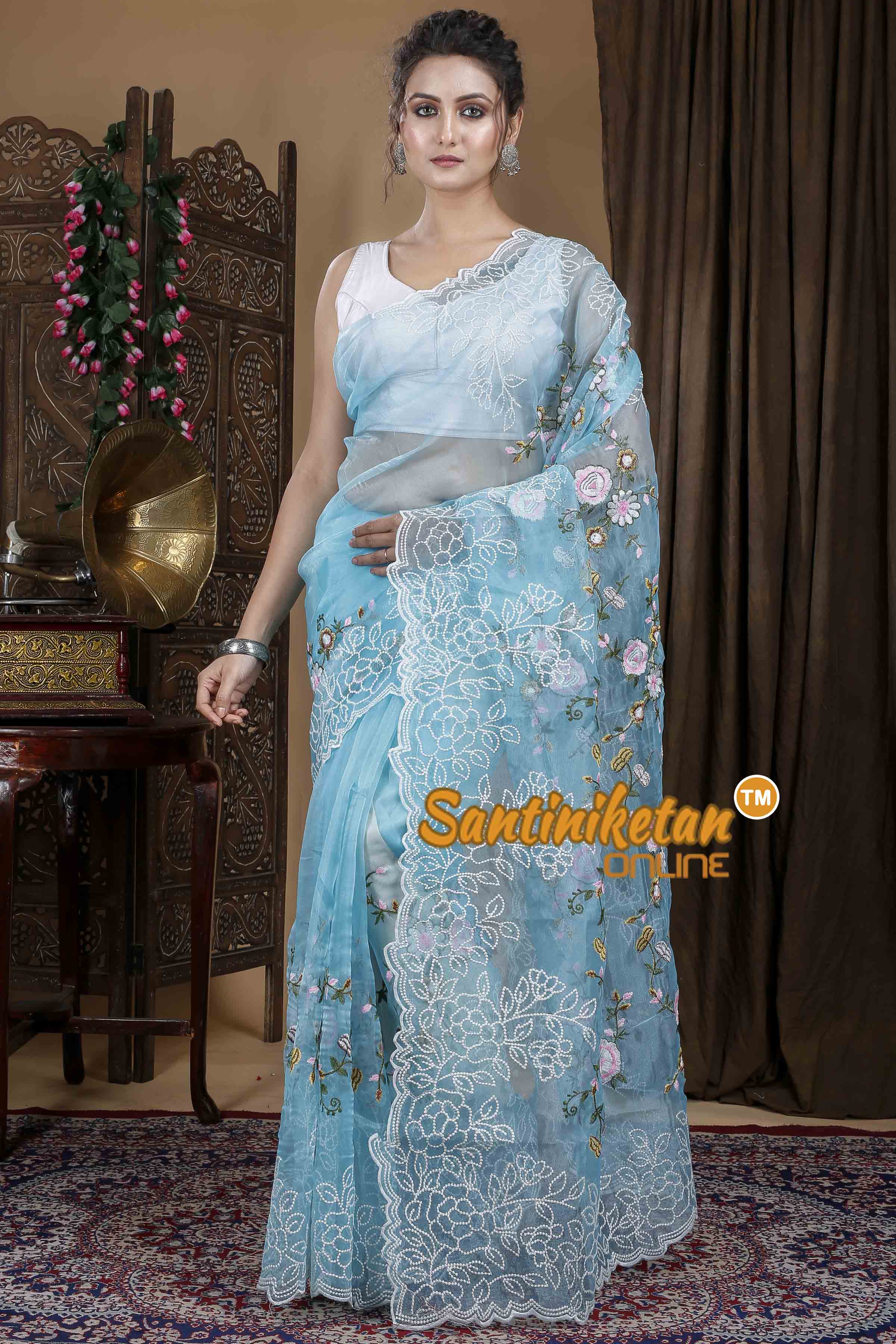 Kota Semi Organza Embroidery Saree SN20239972
