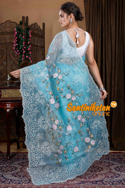 Kota Semi Organza Embroidery Saree SN20239972