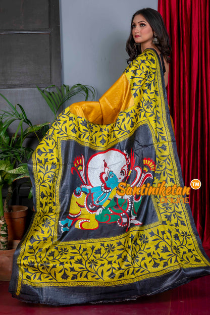 Dye Gachi Tussar Silk Kantha Stitch Saree SN20224241