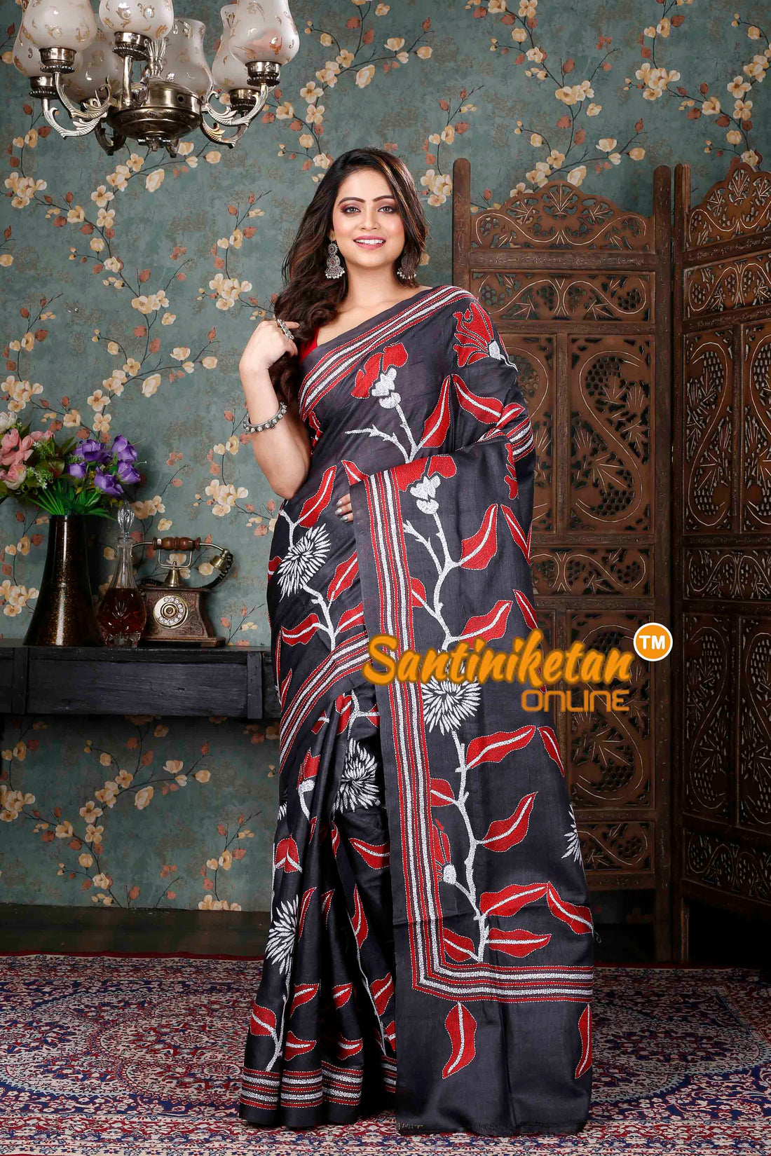 Gachi Tussar Silk Kantha Stitch Saree SN20229183