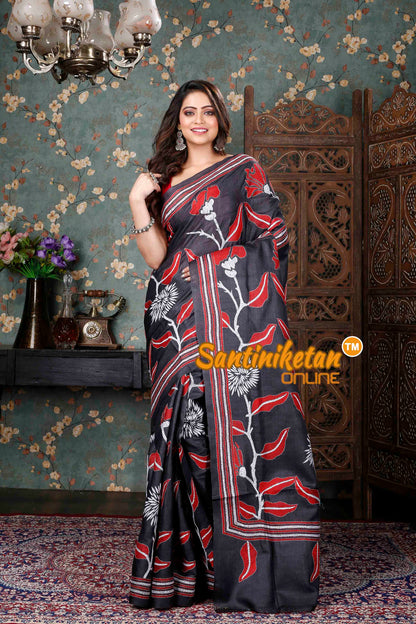 Gachi Tussar Silk Kantha Stitch Saree SN20229183