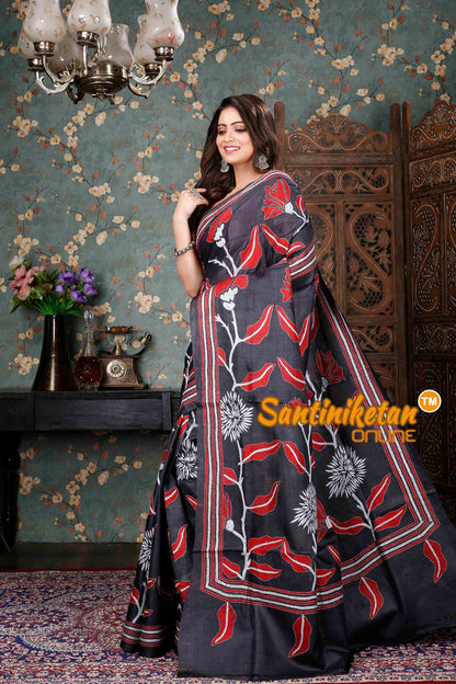Gachi Tussar Silk Kantha Stitch Saree SN20229183
