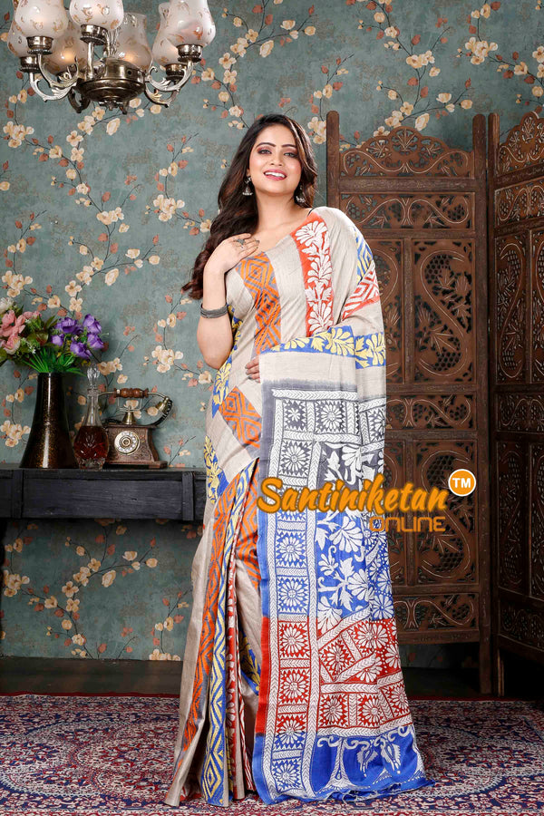 Ketiya Bishnupuri Silk Kantha Stitch Saree SN20239308