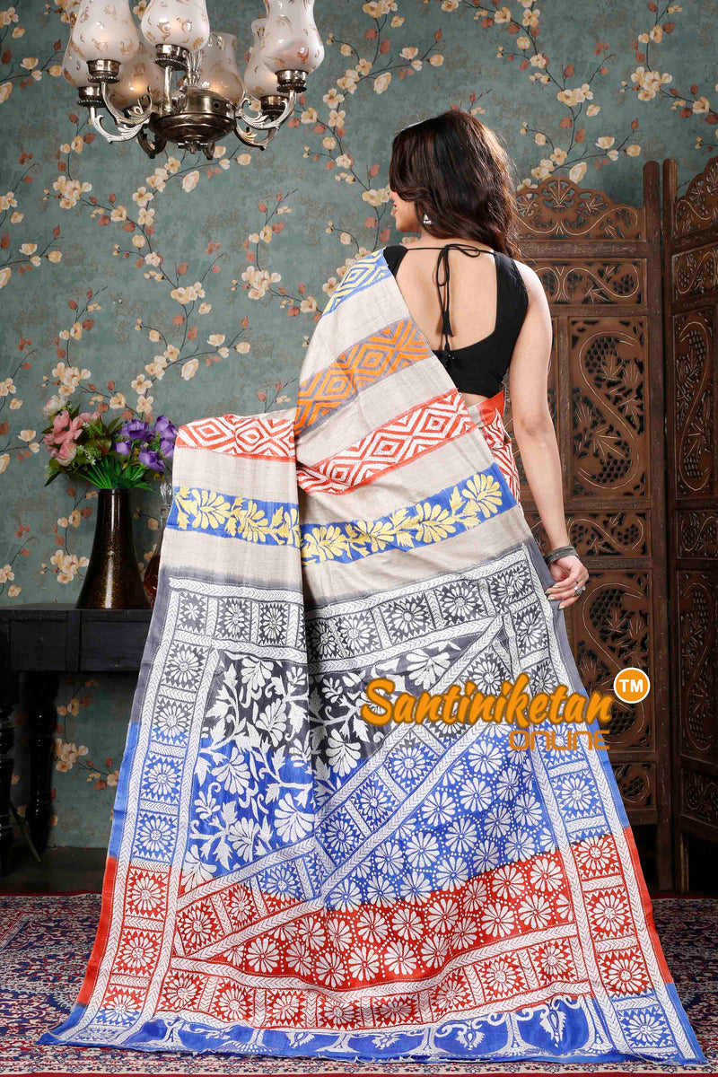 Ketiya Bishnupuri Silk Kantha Stitch Saree SN20239308