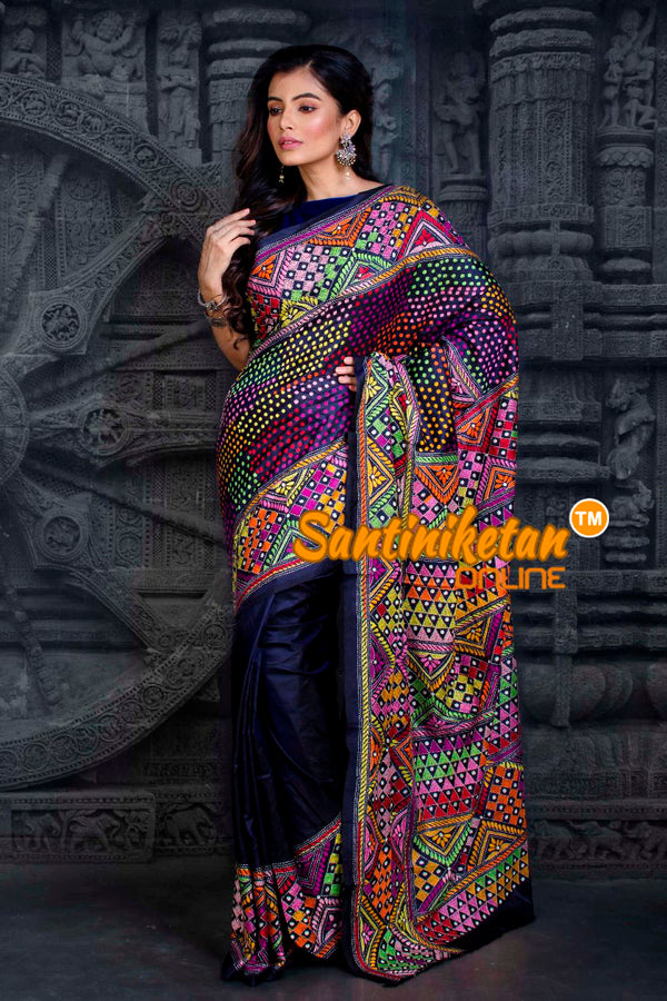 Pure Bangalore Silk Kantha Stitch Saree SN20202243