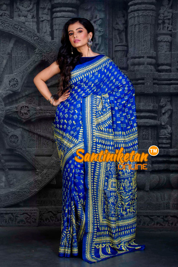 Pure Bangalore Silk Kantha Stitch Saree SN20202307
