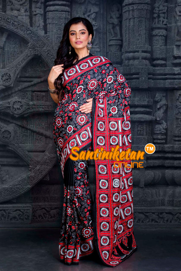 Pure Bangalore Silk Kantha Stitch Saree SN20202319