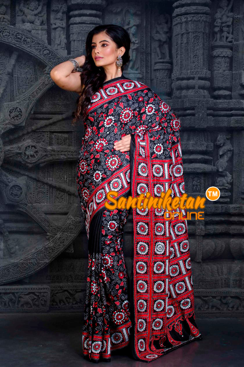 Pure Bangalore Silk Kantha Stitch Saree SN20202319