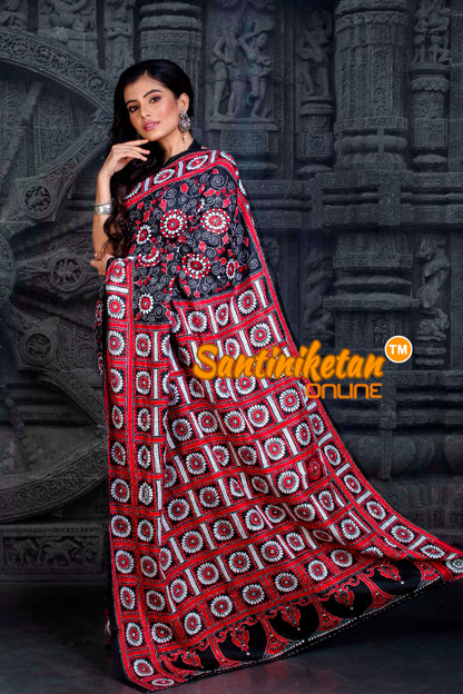Pure Bangalore Silk Kantha Stitch Saree SN20202319