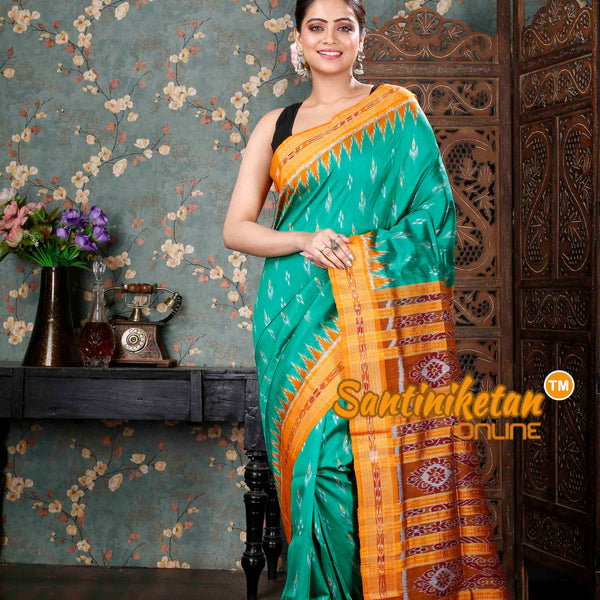 Teal Blue Nabakothi Khandua Silk Saree- Odisha Handloom Sarees,Sambalpuri  Silk saree | BigRayn.com